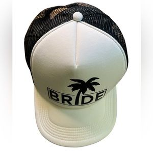 Bride Trucker Hat White & Black Adjustable Perfect for wedding 💒 👰‍♀️ 🤵‍♀️